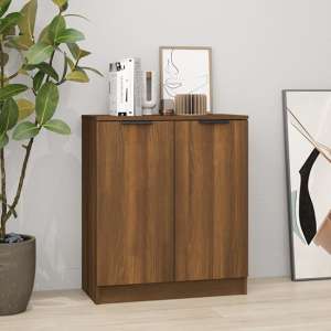 Leslie Wooden Sideboard With 2 Doors In Brown Oak