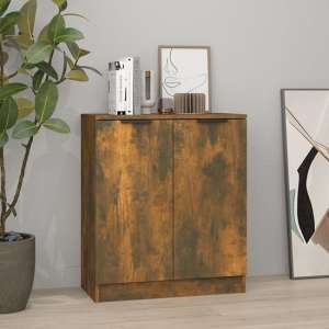 Leslie Wooden Sideboard With 2 Doors In Smoked Oak