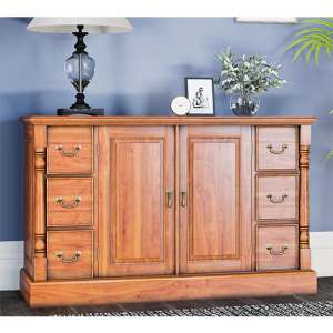 Leupp Wooden 2 Doors And 6 Drawers Sideboard In Light Brown