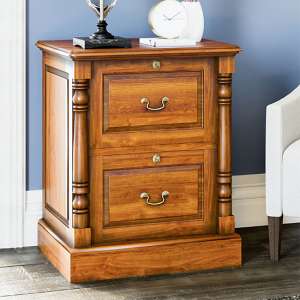 Leupp Wooden 2 Drawers Filing Cabinet In Light Brown