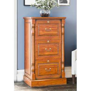 Leupp Wooden 3 Drawers Filing Cabinet In Light Brown