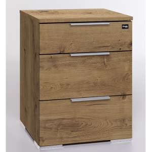 Levelup Wooden Chest Of Drawers In Planked Oak With 3 Drawers