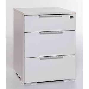 Levelup Wooden Chest Of Drawers In White With 3 Drawers