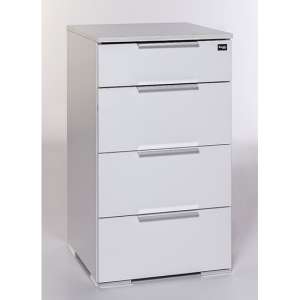 Levelup Wooden Chest Of Drawers In White With 4 Drawers