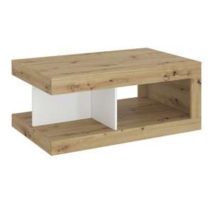 Levy Wooden Coffee Table In Artisan Oak And Alpine White