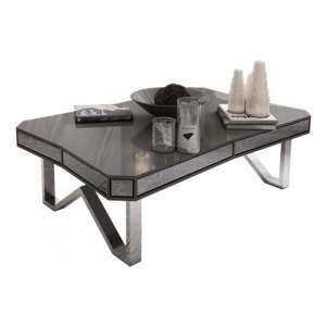 Lexus Mirrored Wooden Coffee Table In Grey