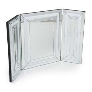 Liberty Dressing Table Mirror In Silver And White Gloss Frame