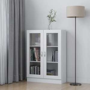 Libet Wooden Display Cabinet In With 2 Doors In White