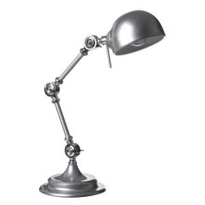 Libraco Metal Adjustable Table Lamp In Silver