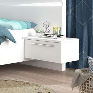 Lice White High Gloss Finish Right Bedside Table With LED Light