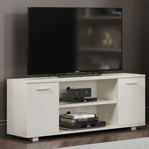Louth High Gloss 2 Doors And 1 Shelf TV Stand In White