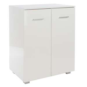Louth High Gloss 2 Doors Sideboard In White