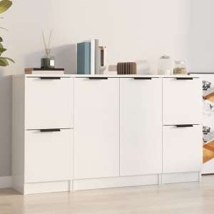 Lieux High Gloss Sideboard With 4 Doors In White