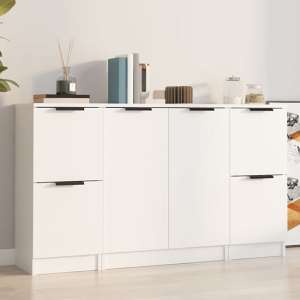 Lieux Wooden Sideboard With 4 Doors In White