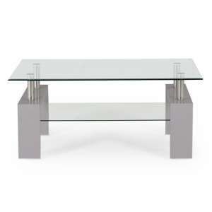 Lilia Tempered Glass Coffee Table With Grey Finish Legs