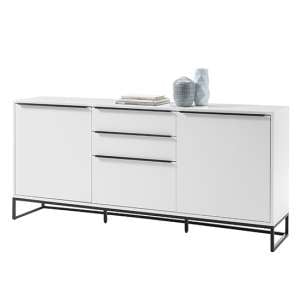 Lille Wooden Sideboard In Matt White With 2 Doors 3 Drawers