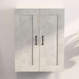 Lima Wooden Wall Storage Cabinet With 2 Door In Concrete Effect