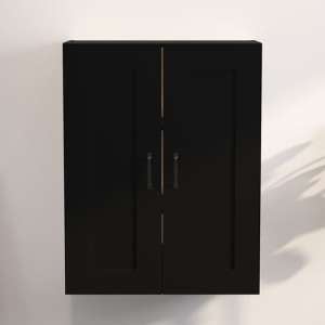 Lima Wooden Wall Storage Cabinet With 2 Doors In Black