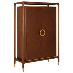 Linato Wooden 2 Doors Storage Cabinet In Rich Walnut
