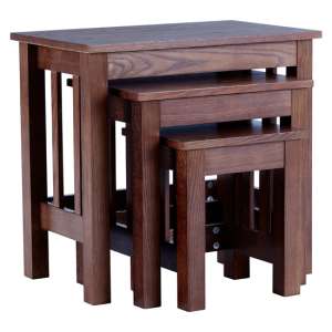Lincolno Wooden Nest Of 3 Tables In Walnut