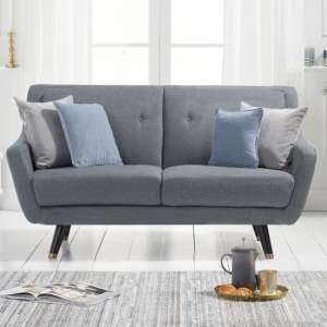 Lincolnshire Chesterfield Linen Fabric 2 Seater Sofa In Grey