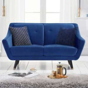 Lincolnshire Chesterfield Velvet 2 Seater Sofa In Blue