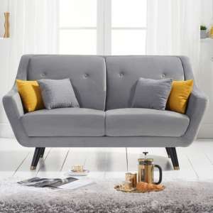 Lincolnshire Chesterfield Velvet 2 Seater Sofa In Grey