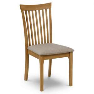 Ichigo Wooden Dining Chair With Fabric Seat In Oak Lacquer