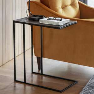 Linton Supper Side Table In Antique Copper Finish Top