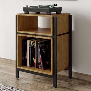 Linxi Wooden Turntable Stand In Oak