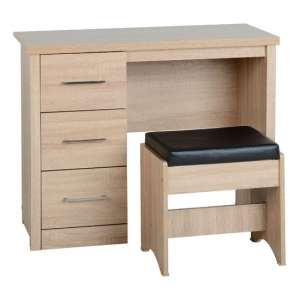 Laggan Wooden 2Pc Dressing Table Set In Light Oak Effect Veneer