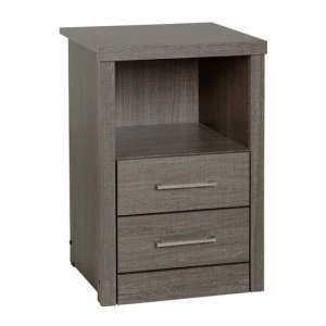 Laggan Wooden Bedside Cabinet With 2 Drawers In Black Wood