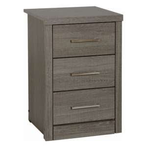 Laggan Wooden Bedside Cabinet  With 3 Drawers In Black Wood