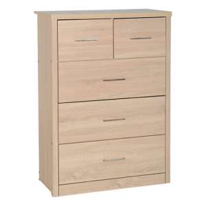 Laggan Wooden Chest Of 5 Drawers In Light Oak
