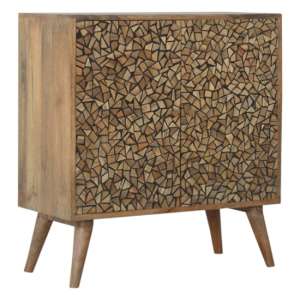 Lisbon Wooden Storage Cabinet In Oak Ish And Wood Resin Inlay