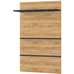 Lissabon Coat Rack Panel In Anthracite And Navarra Oak