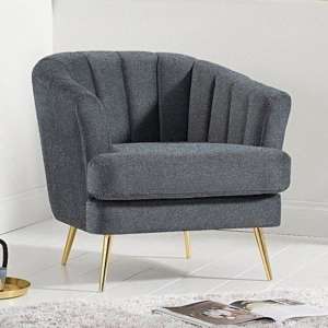 Livermore Chesterfield Linen Fabric Armchair In Grey