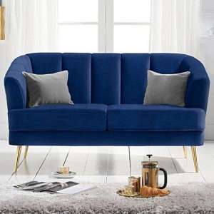 Livermore Chesterfield Velvet 2 Seater Sofa In Blue