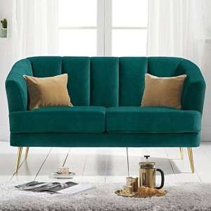 Livermore Chesterfield Velvet 2 Seater Sofa In Green