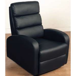 Livorno Faux Leather Recliner Chair In Black