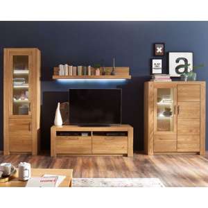 Loano LED Living Room Set In Wild Oak With Large TV Unit