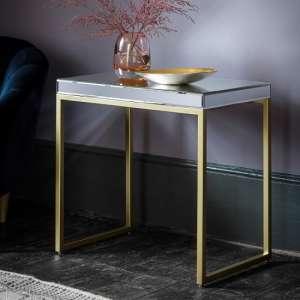 Lombok Mirrored Side Table With Champagne Metal Frame