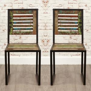 London Urban Chic Wooden Dining Chair In A Pair