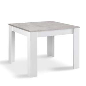 Lorenz Square Dining Table In Gloss White And Grey Marble Effect