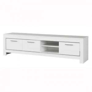 Lorenz Large TV Stand In White High Gloss With 3 Doors