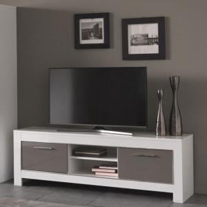Lorenz Medium TV Stand In White And Grey High Gloss