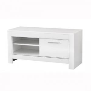 Lorenz Small TV Stand In White High Gloss With 1 Door