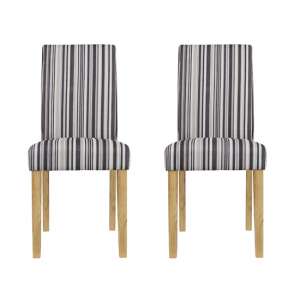 Lancing Striped Dining Chairs In Pair