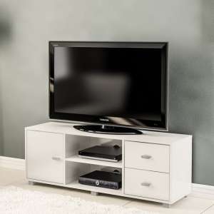 Lorusso Wooden TV Stand In White High Gloss With 1 Door