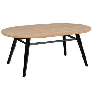 Lottie Oval Wooden Coffee Table In Oak